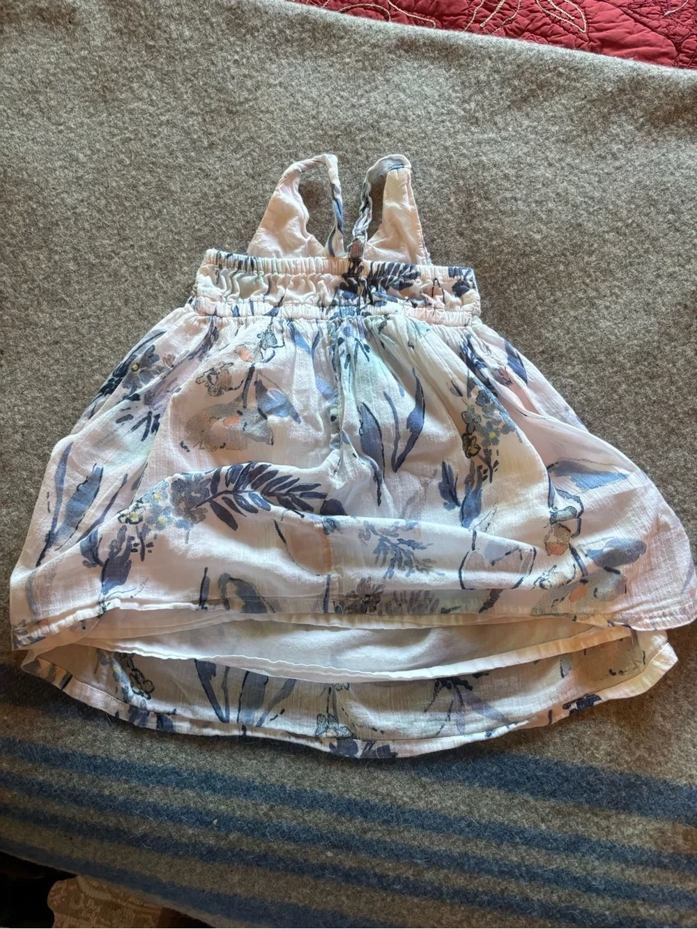 Old Navy White Sundress with Blue Floral Print